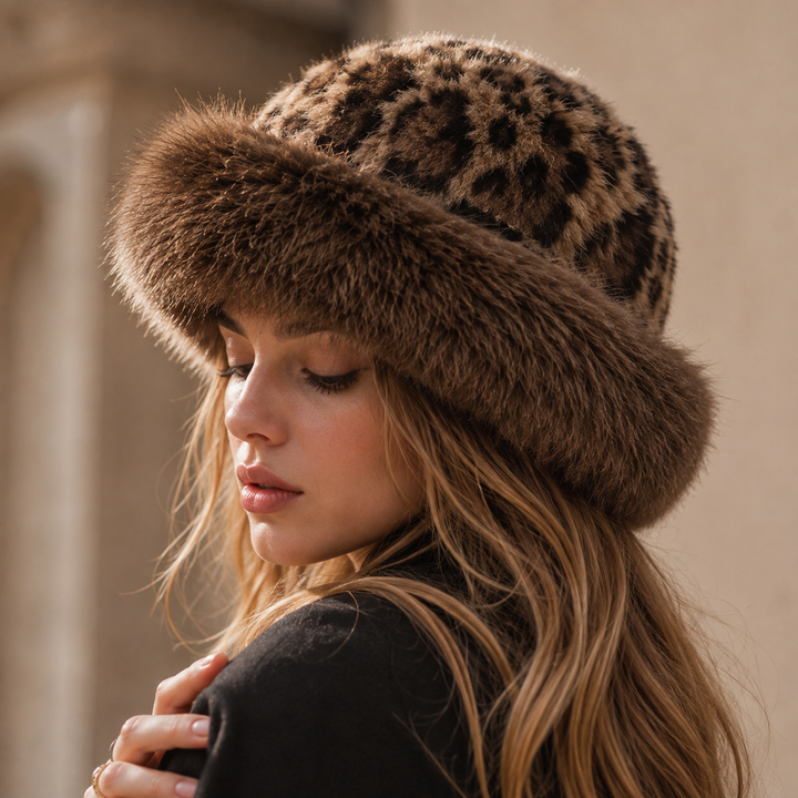 Cleo Leopard Fur Hat