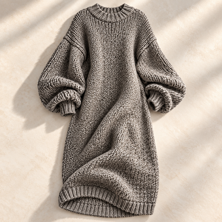 Eleanor Lantern-Sleeve Sweater Dress