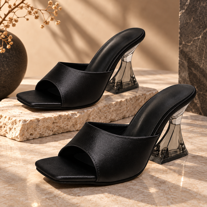 Francesca Hourglass Heel Mules