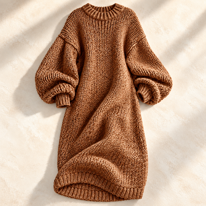 Eleanor Lantern-Sleeve Sweater Dress