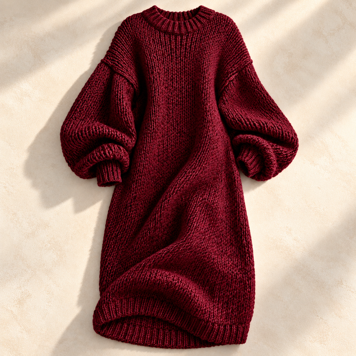 Eleanor Lantern-Sleeve Sweater Dress