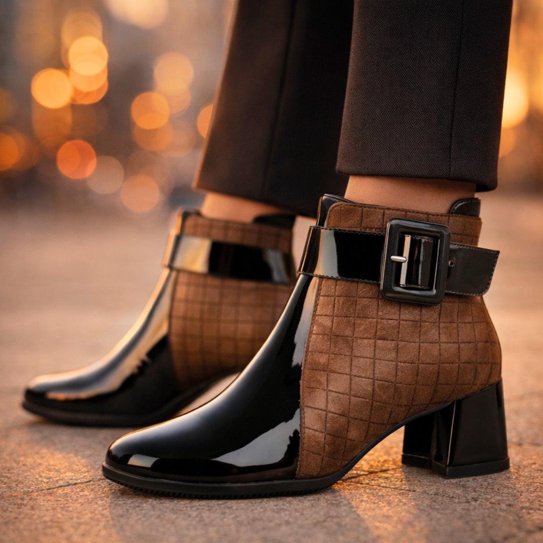 Harper Lane Leather Ankle Boots — front view