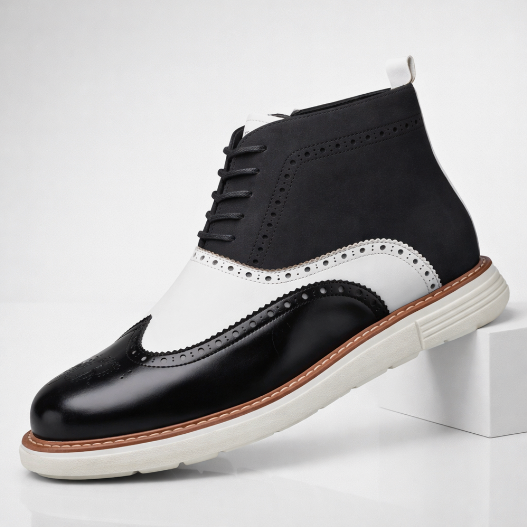 Hampton Lane Leather Brogue Boots — detail view