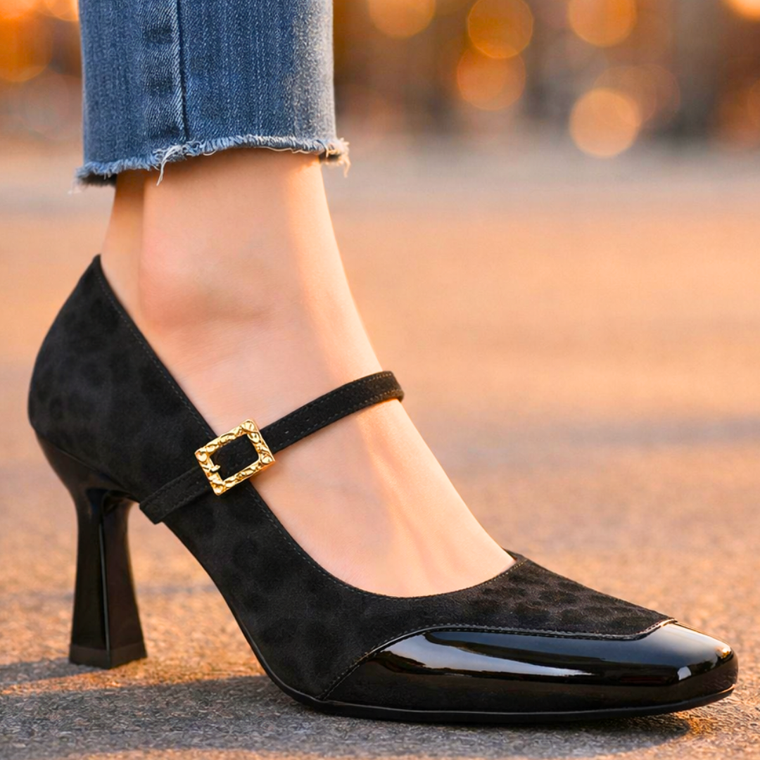 Harper Lane Leopard Heels — lifestyle shot
