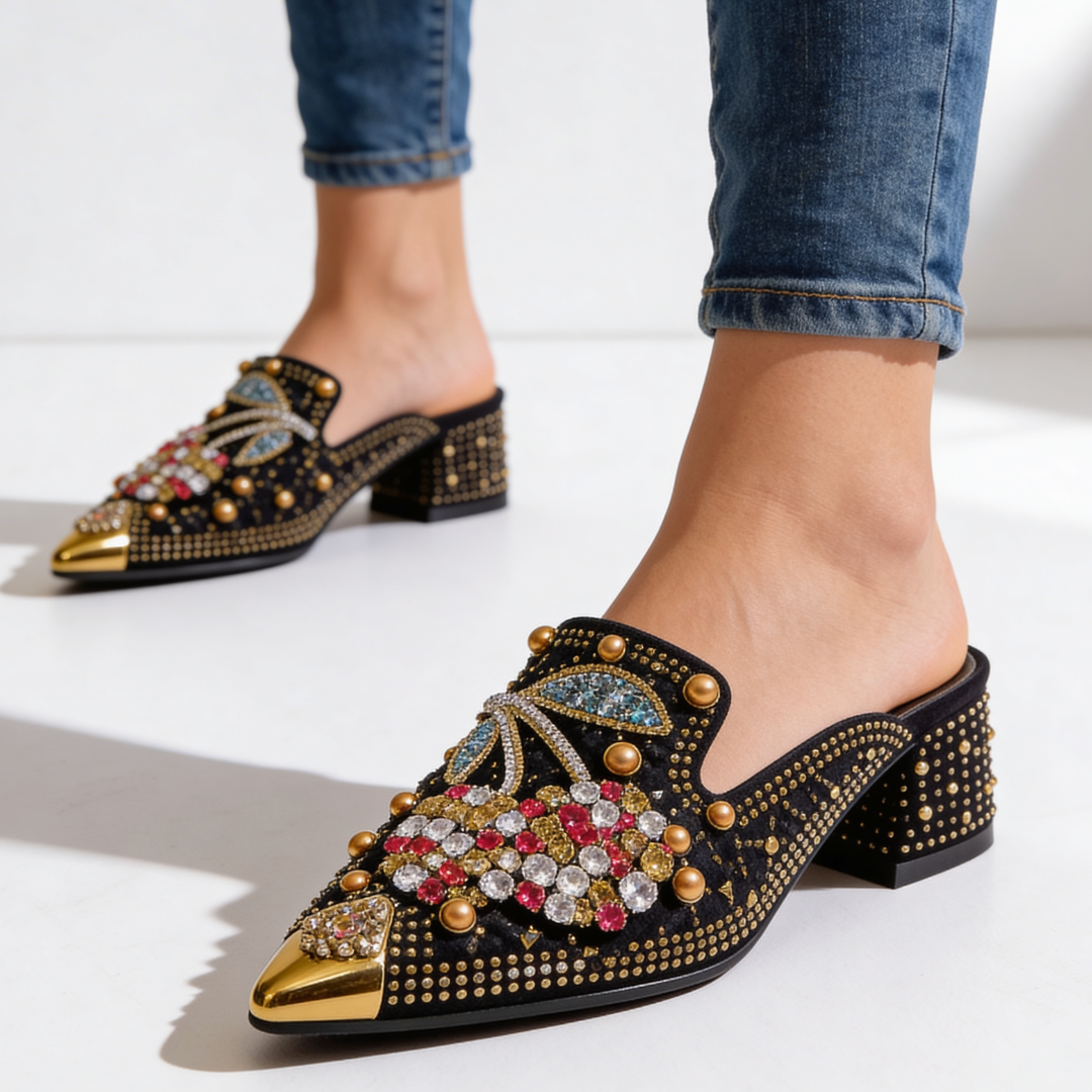 Odette Cherry Belle Heels — styling shot