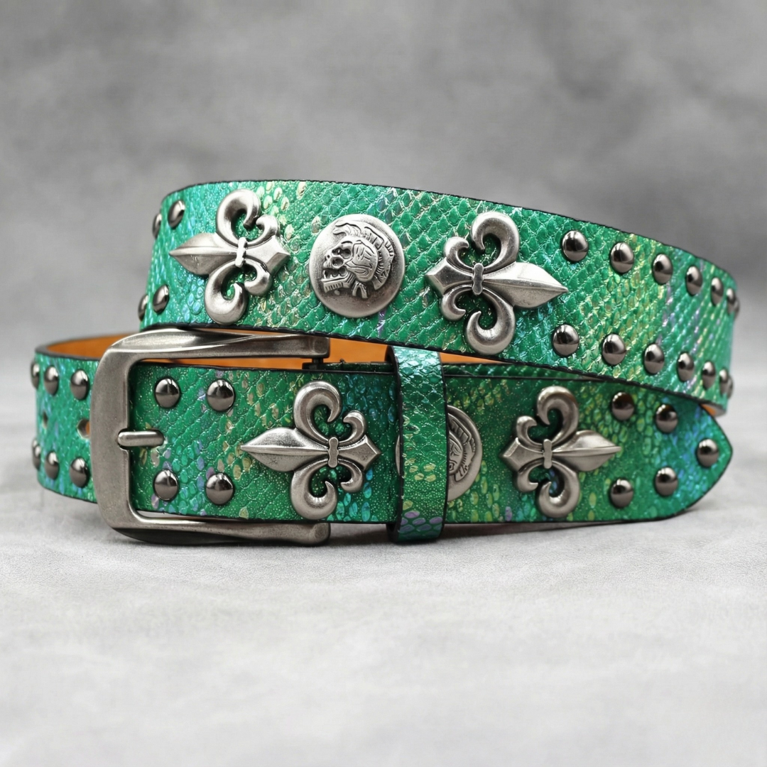 Anarchy Artifact Studded Belt — close-up detail