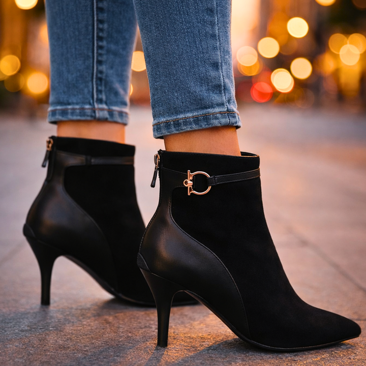 Seraphina Two-Tone Vintage Boots — lifestyle shot
