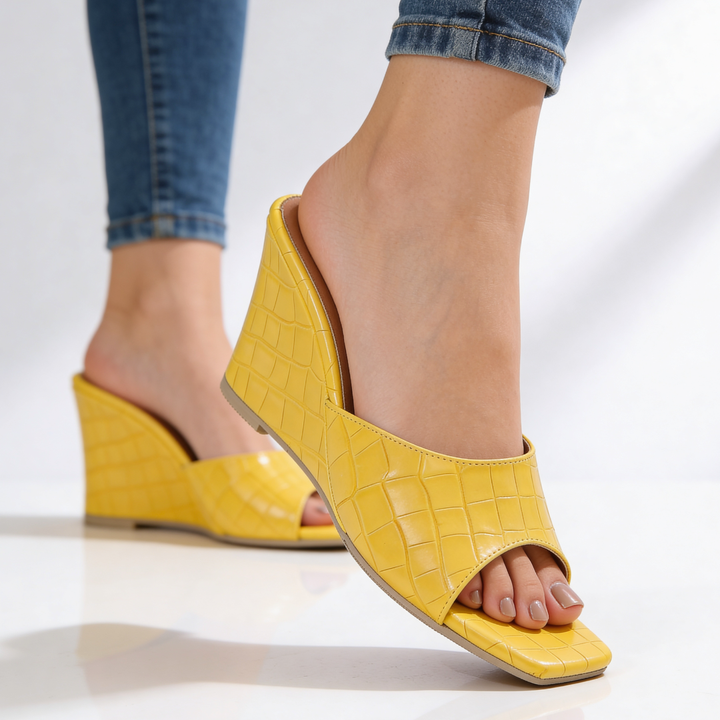 Harper Lane Croc Wedge Mules