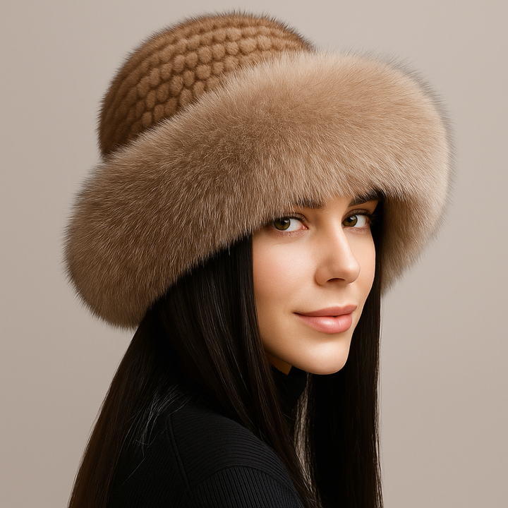Velvet Frost Mink Fur Hat — side view