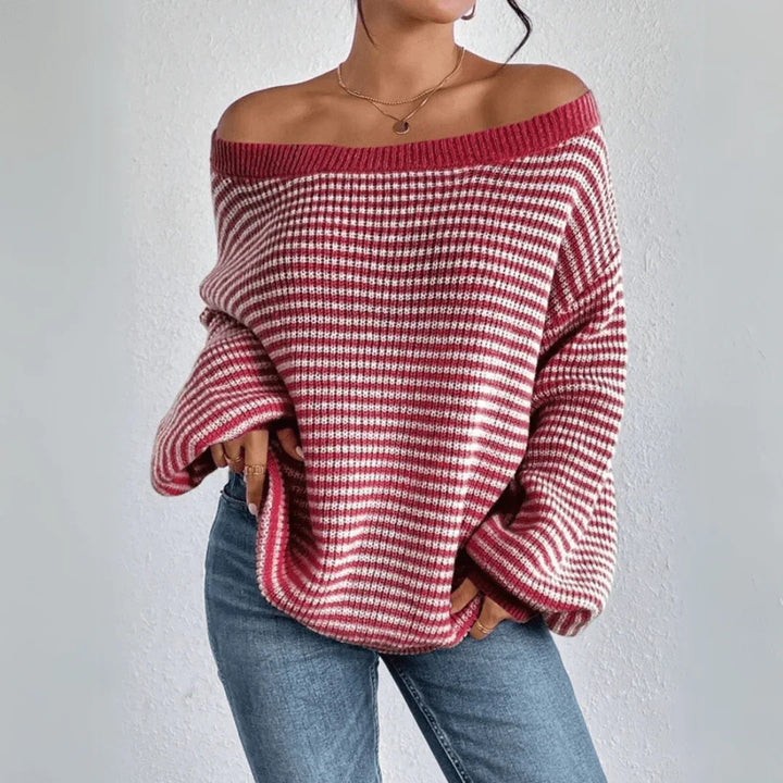 Harper Off-Shoulder Sweater — front view