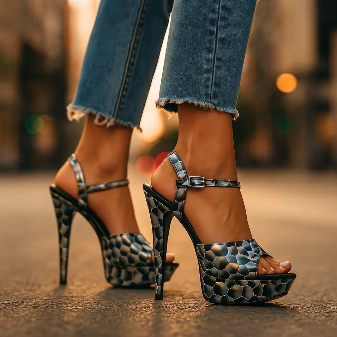 Vivienne Honeycomb Heels — lifestyle shot