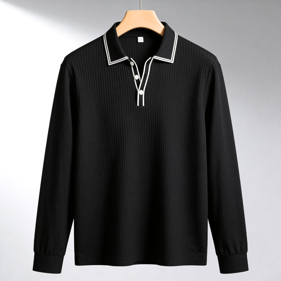 Westbrook Long Sleeve Polo — texture detail