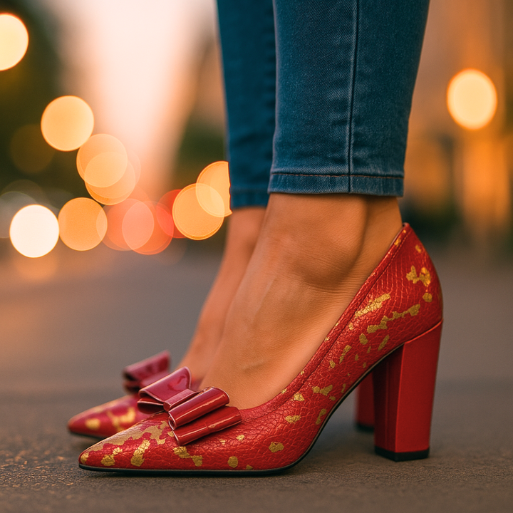 Savannah City Snake-Bite Heels — lifestyle shot