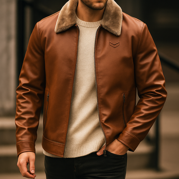 The Regent Flight Jacket — detail view