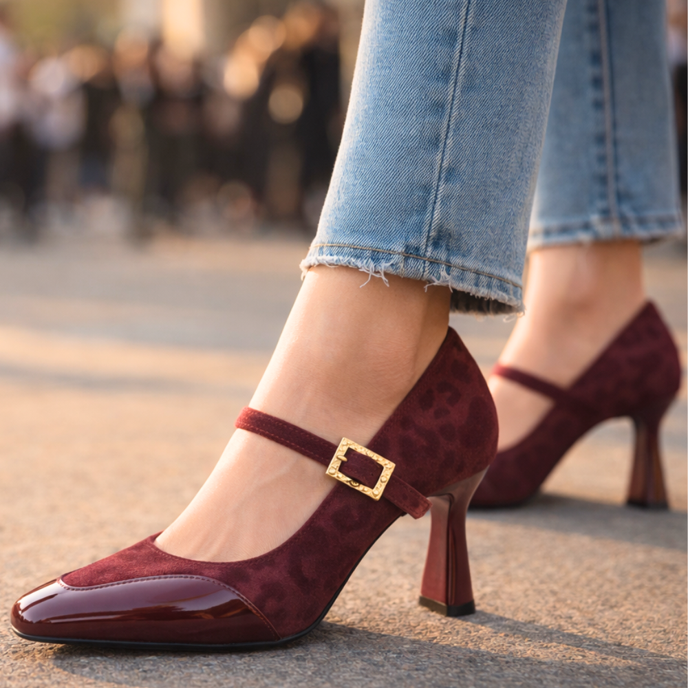 Harper Lane Leopard Heels — side view