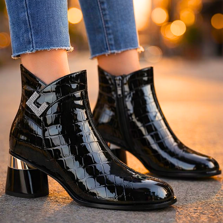 Harper Lane Gator Ankle Boots — styling shot