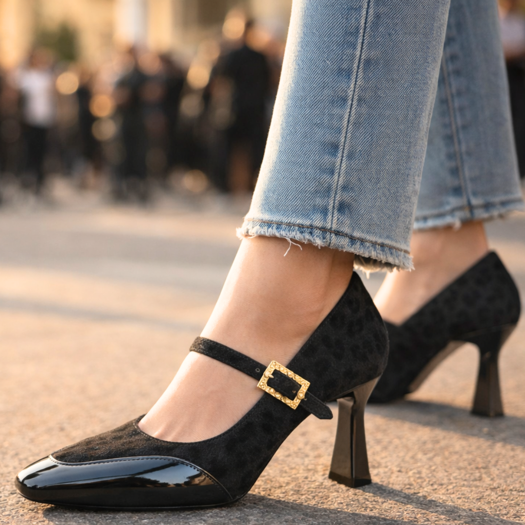 Harper Lane Leopard Heels — detail view