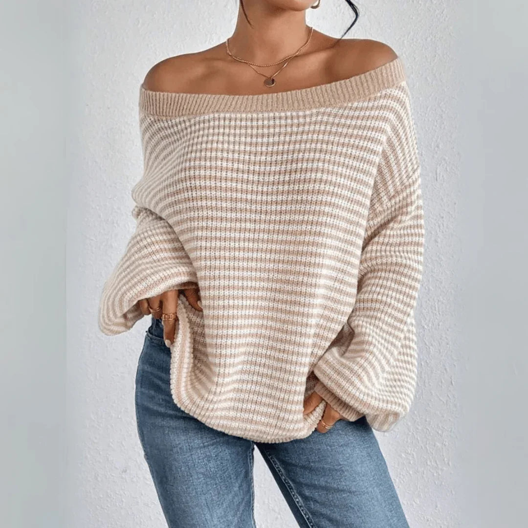 Harper Off-Shoulder Sweater — lifestyle shot