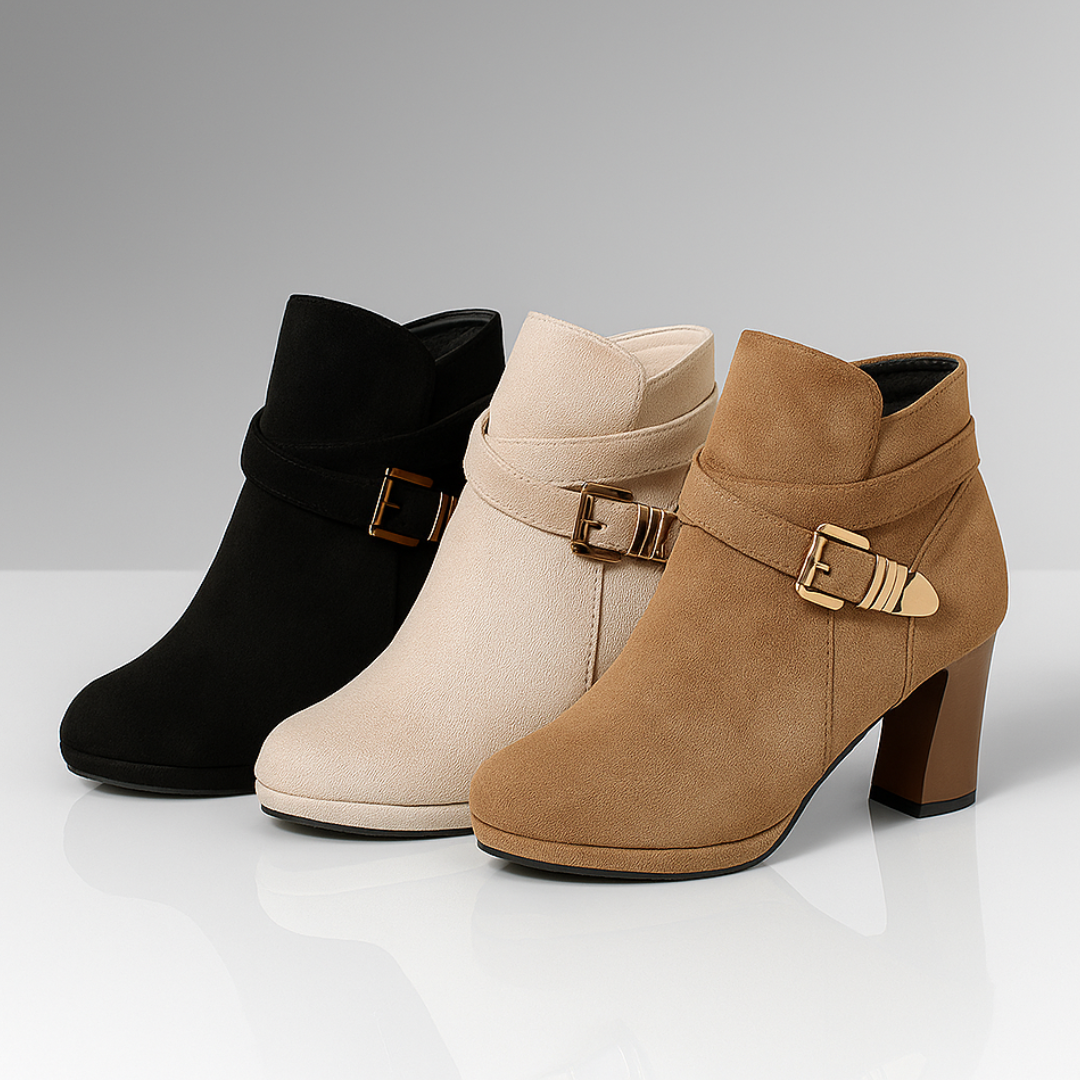 Harper Lane Suede Wrap Boots — close-up detail