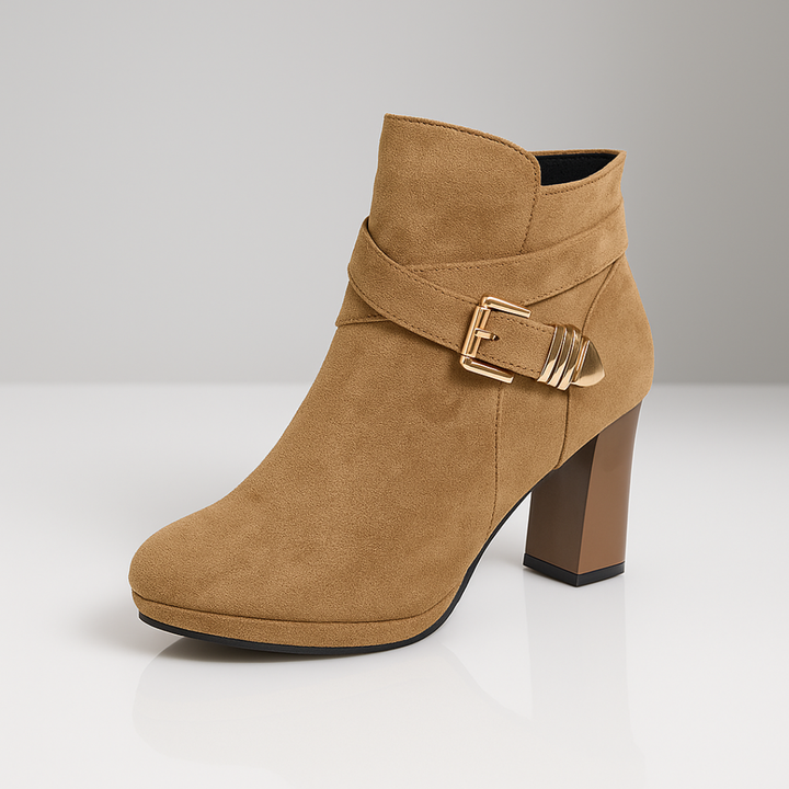 Harper Lane Suede Wrap Boots — styling shot