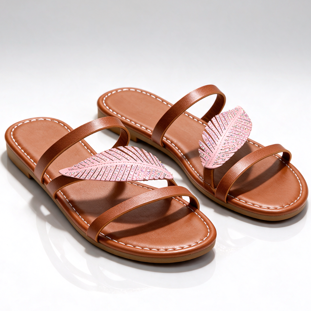 Aveline Crystal Plume Sandals