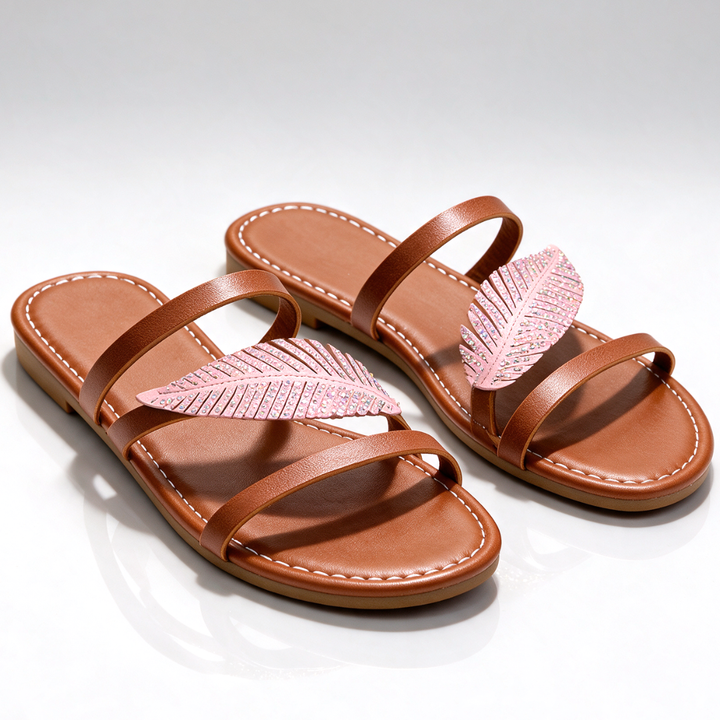 Aveline Crystal Plume Sandals