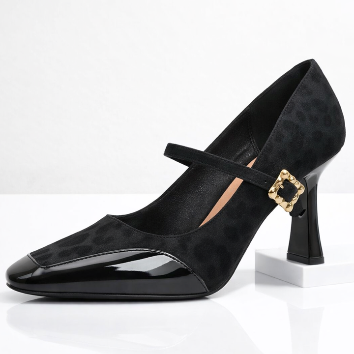 Harper Lane Leopard Heels — texture detail