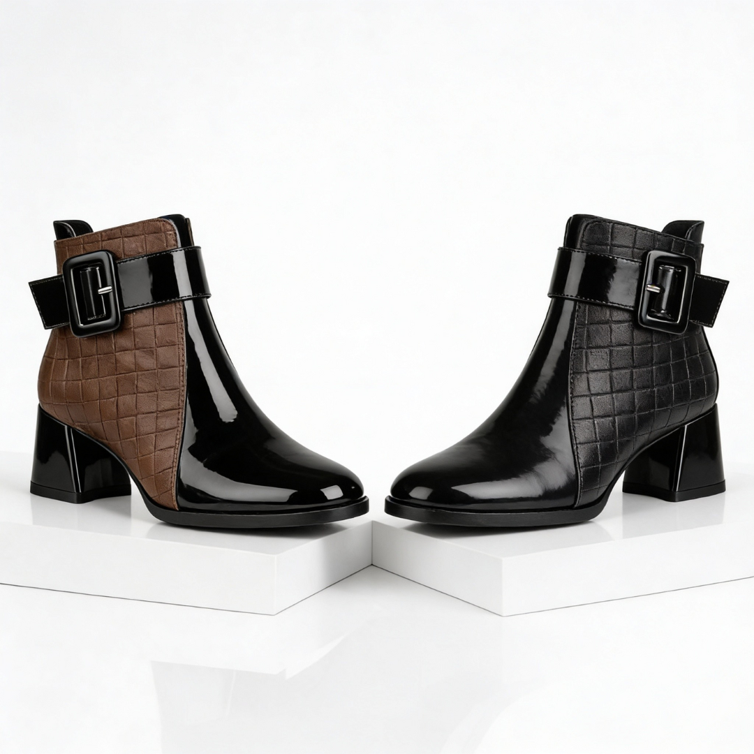 Harper Lane Leather Ankle Boots — close-up detail