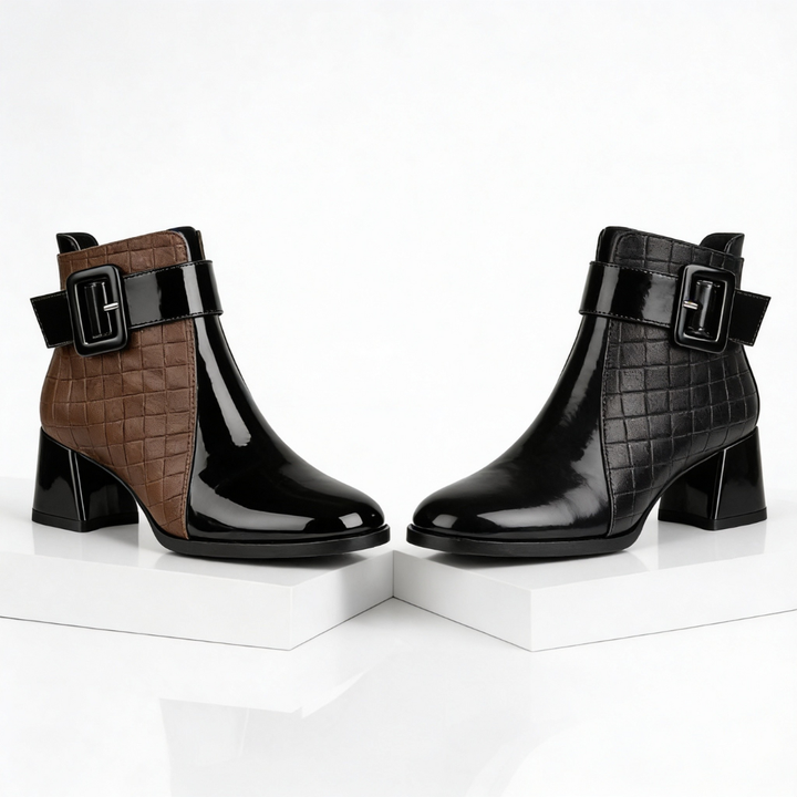 Harper Lane Leather Ankle Boots — close-up detail