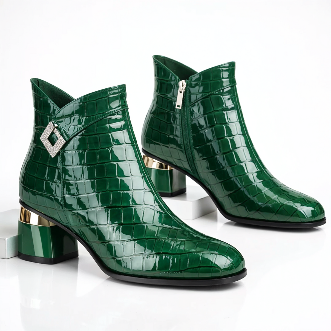 Harper Lane Gator Ankle Boots — back view