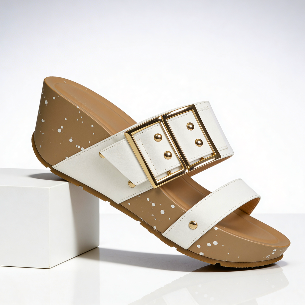 Odette Double Buckle Wedges — side view