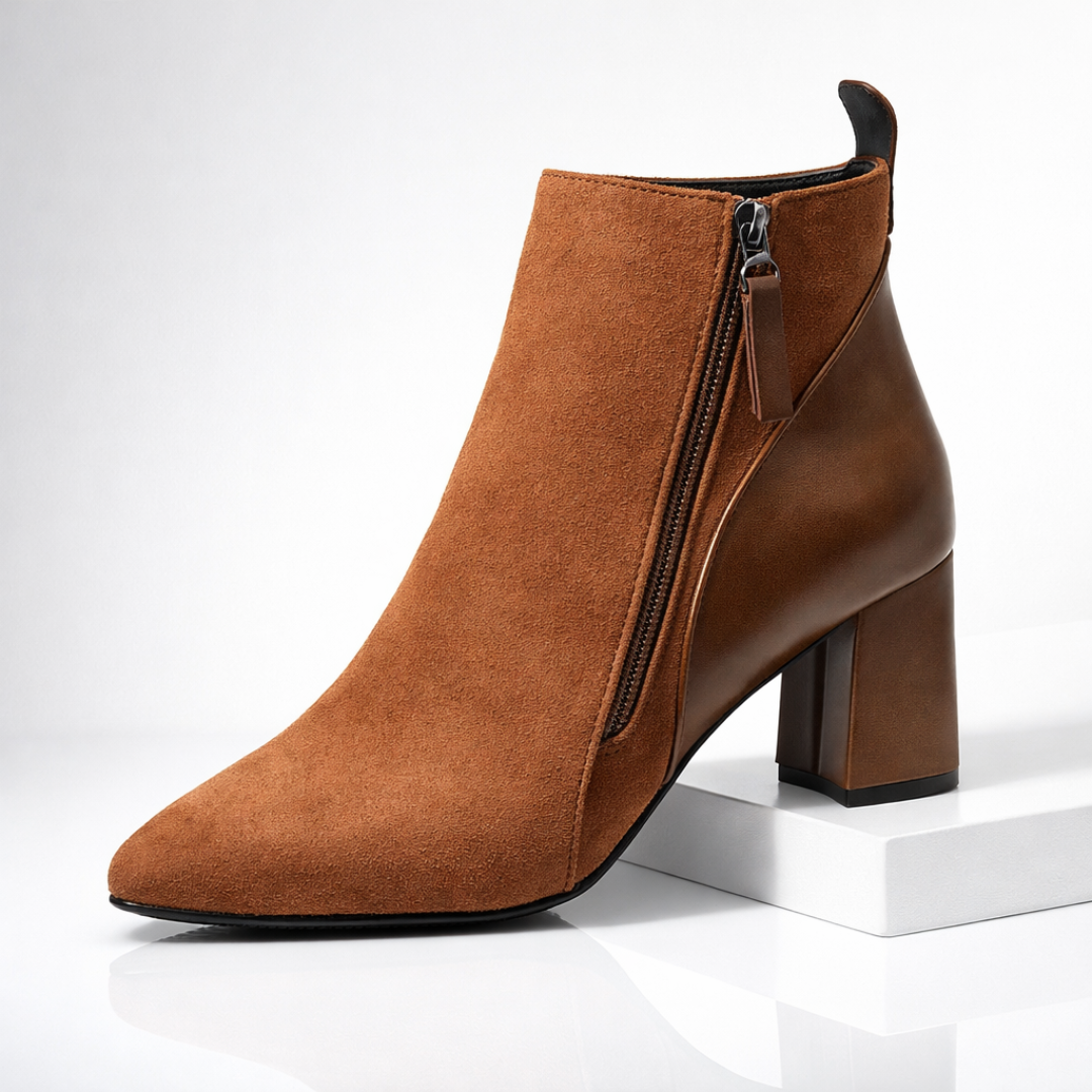 Odette Suede Ankle Boots — front view
