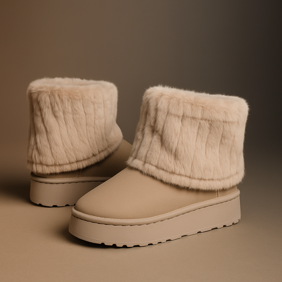 Harper Lane Fluffy Boots — side view
