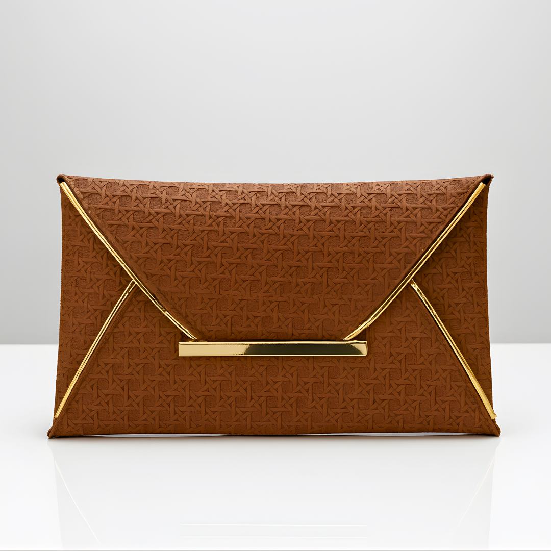 The Golden Envelope Clutch Bag — front view