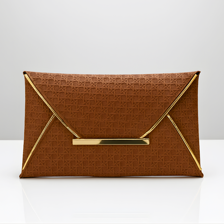 The Golden Envelope Clutch Bag — front view