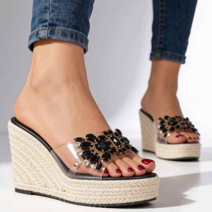Coralie Floral Wedges
