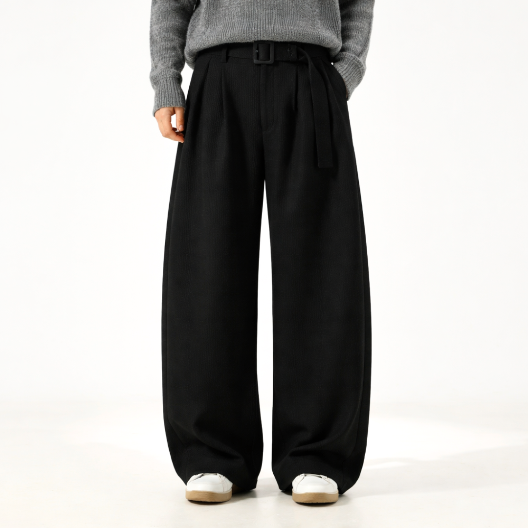 Jacob Wide-Leg Wool Trousers — side view