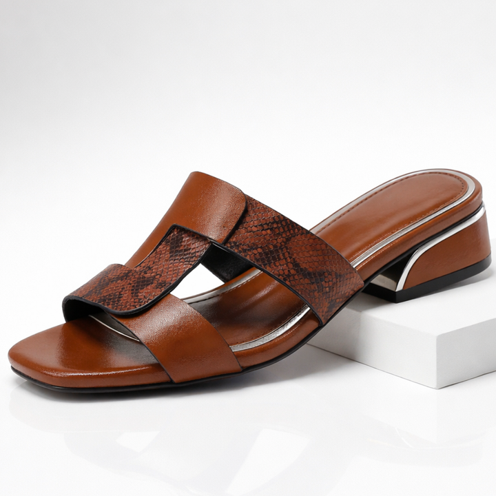 Harper Lane Serpenta Sandals — close-up detail