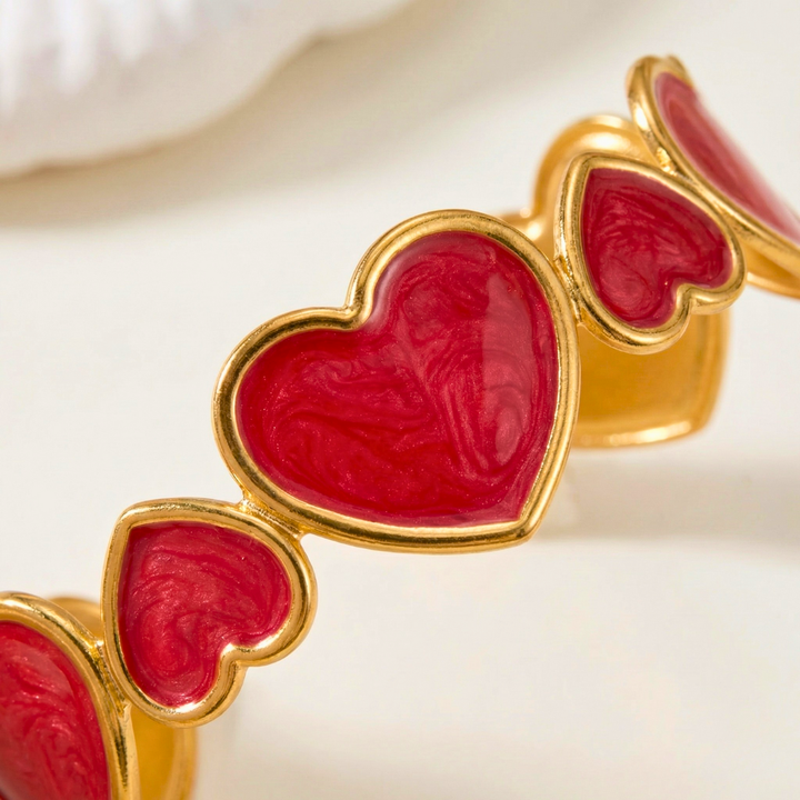 Elena Heart Cuff Bracelet — back view