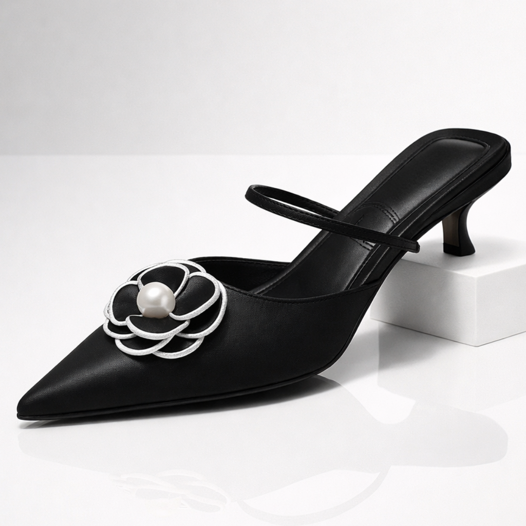 Vivienne Floral Kitten Heels — front view