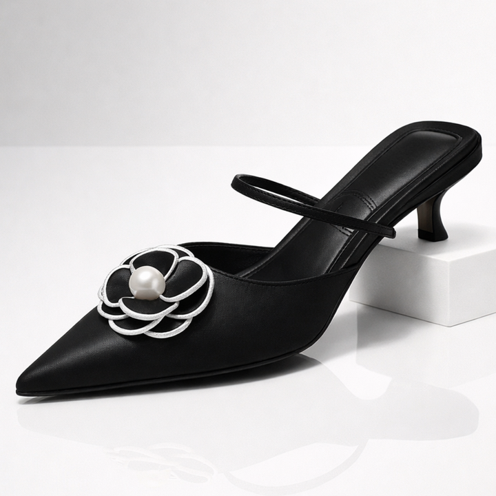 Vivienne Floral Kitten Heels — front view