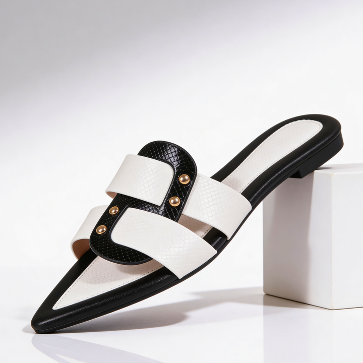 Odette Pointed Mules — front view