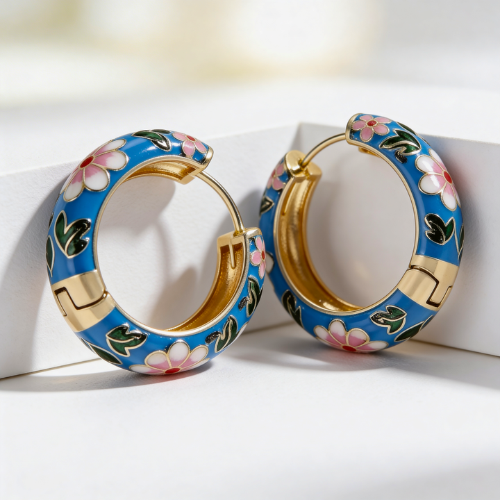 Aria Floral Earrings — front view
