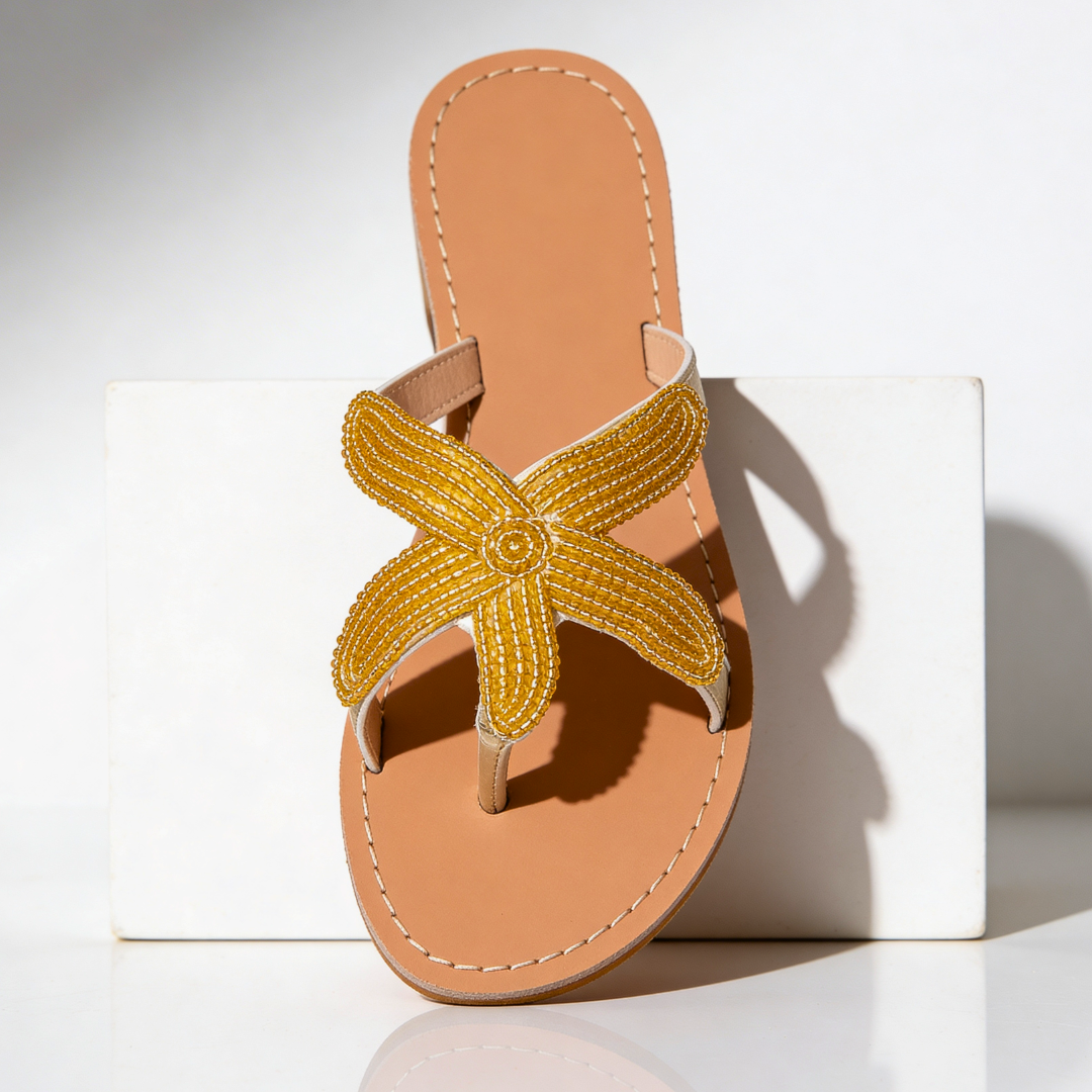 Pearl Tide Sandals — texture detail