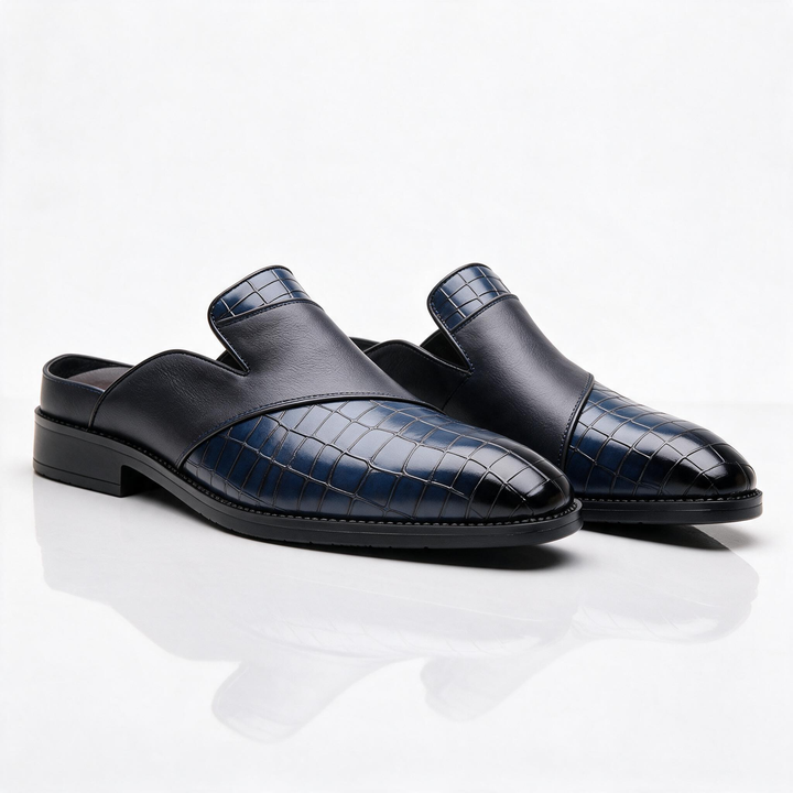 Hudson Croc Embossed Mules