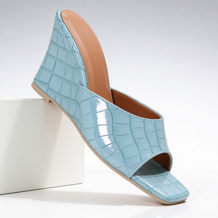 Harper Lane Croc Wedge Mules