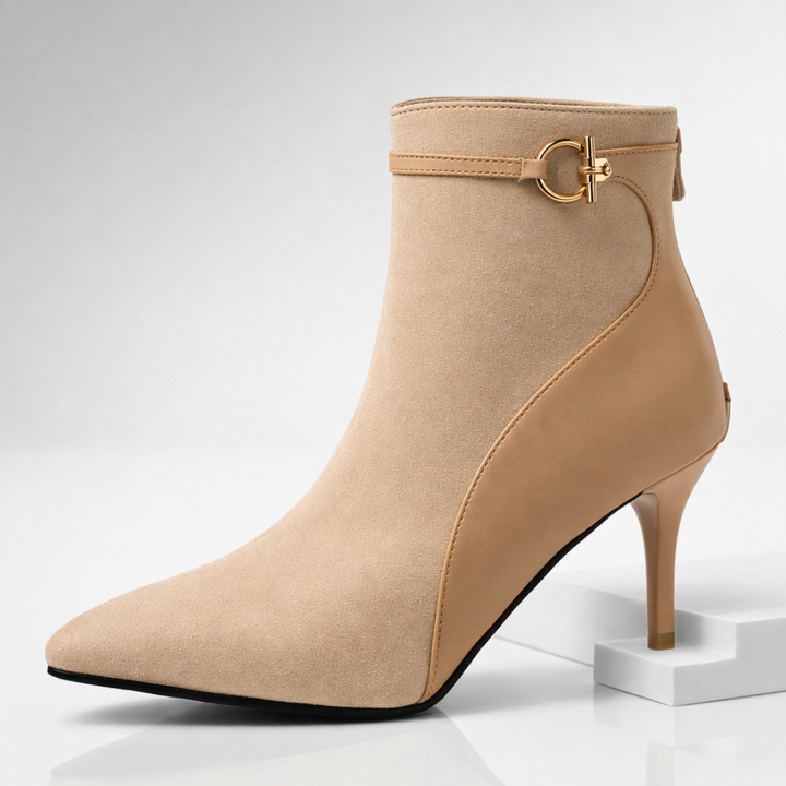 Seraphina Two-Tone Vintage Boots — texture detail
