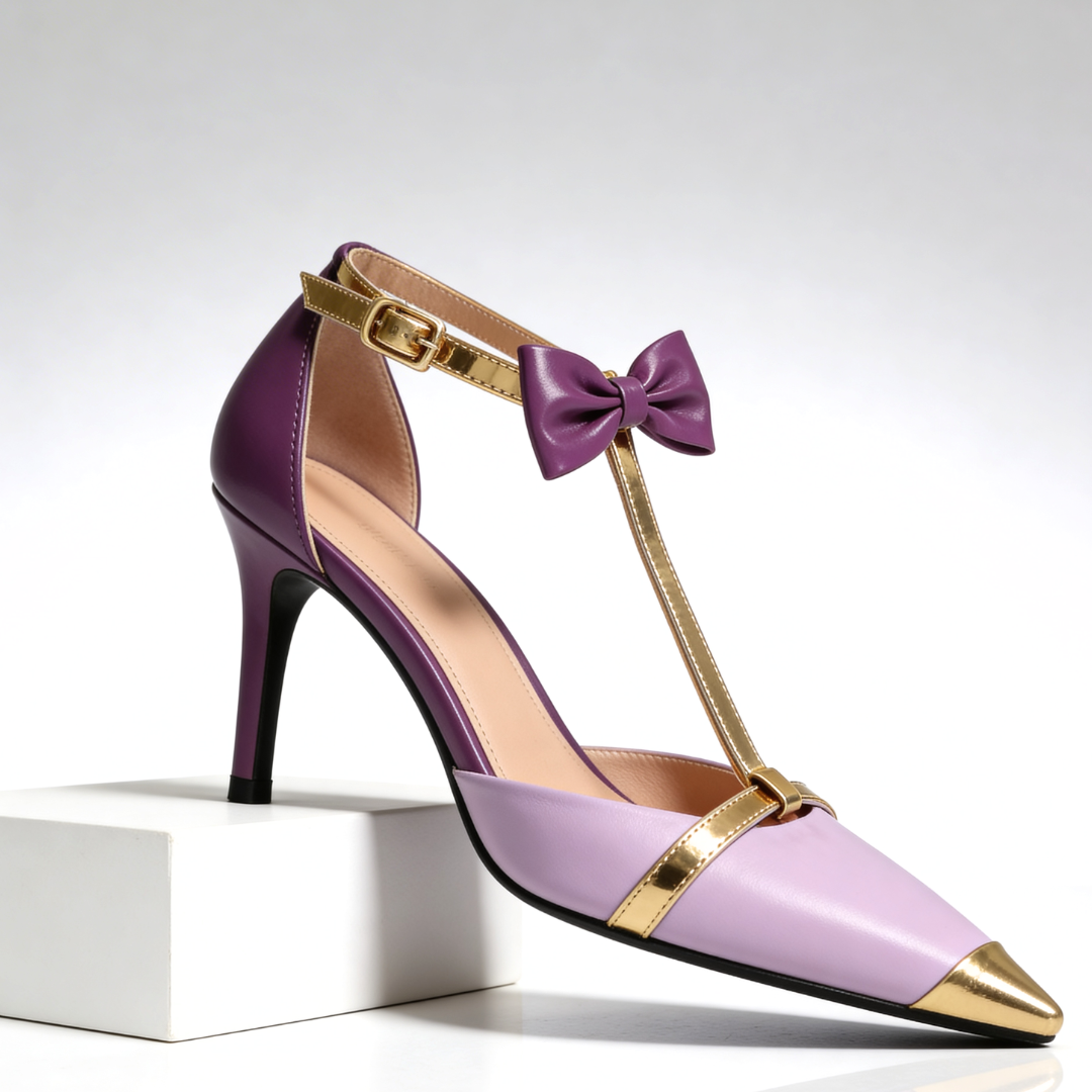 Vivienne Blacktie Heels — front view