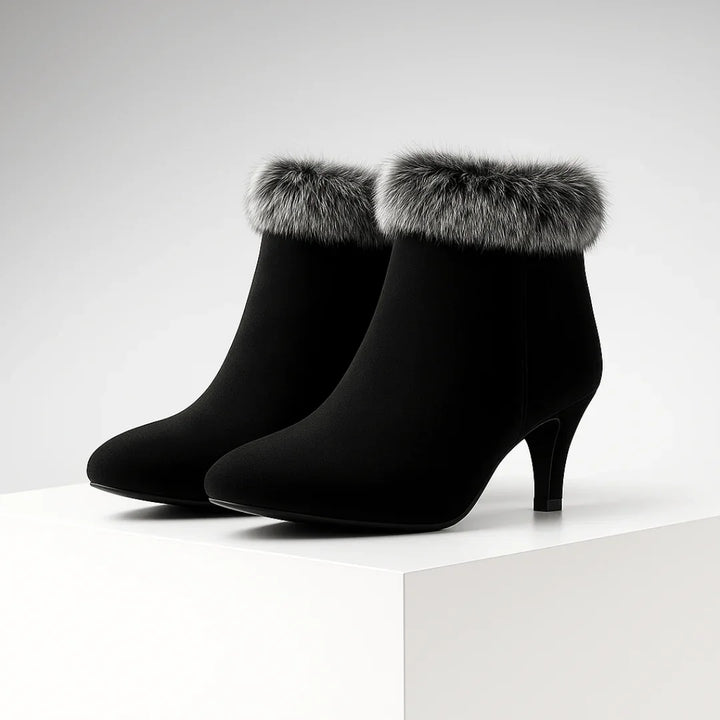 Aurora Bell Fur Boots — back view