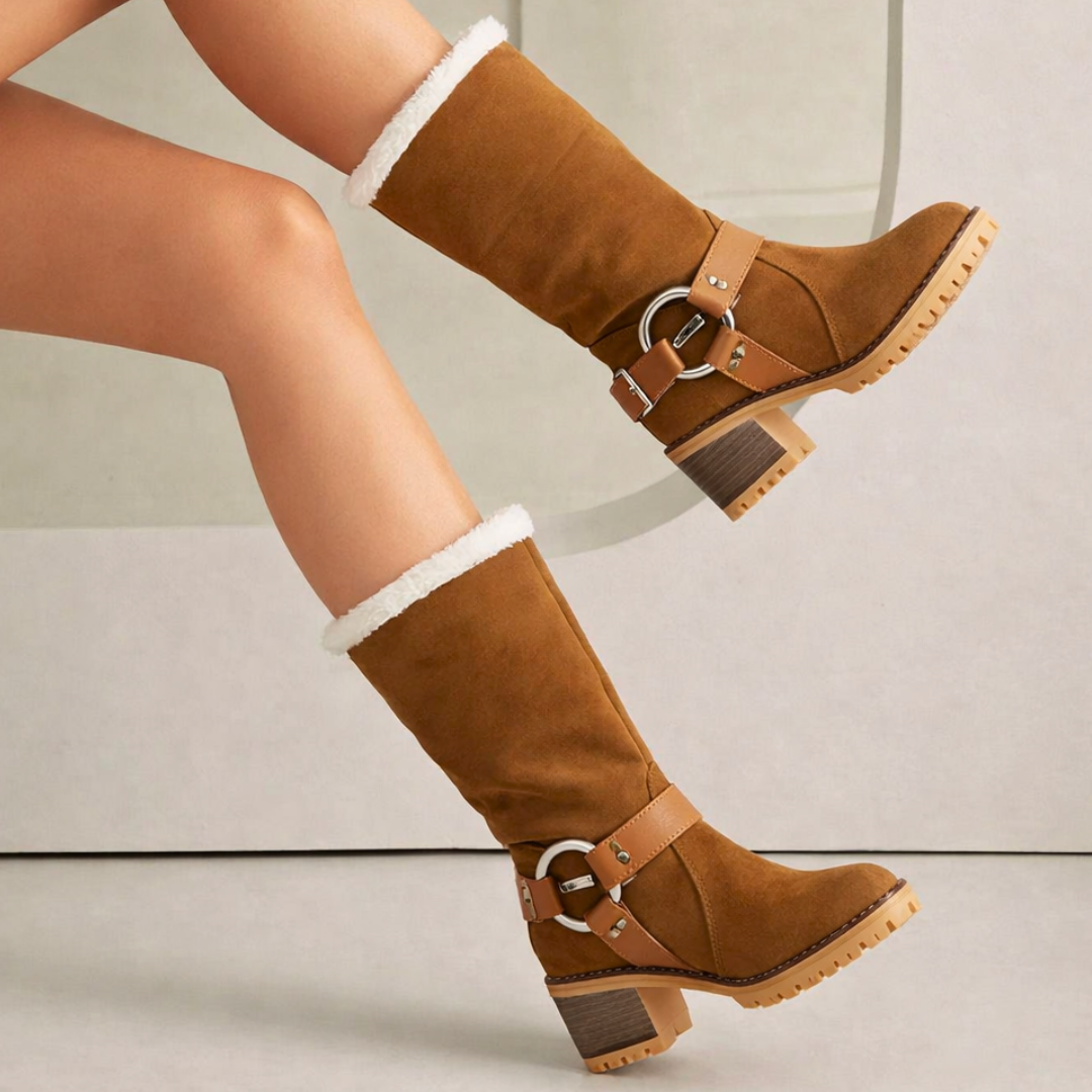 Harper Lane Suede Sherpa Boots — packaging